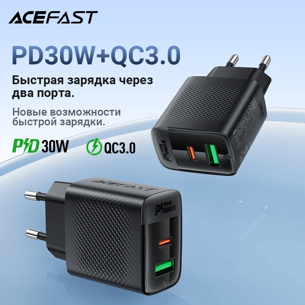 ACEFAST หัวชาร์จเร็ว GaN PD 25W/30W USB-C/USB-A ชาร์จไว รองรับ iPhone Android iPad รองรับ Fast Charge ขนาดเล็ก พกพาง่าย