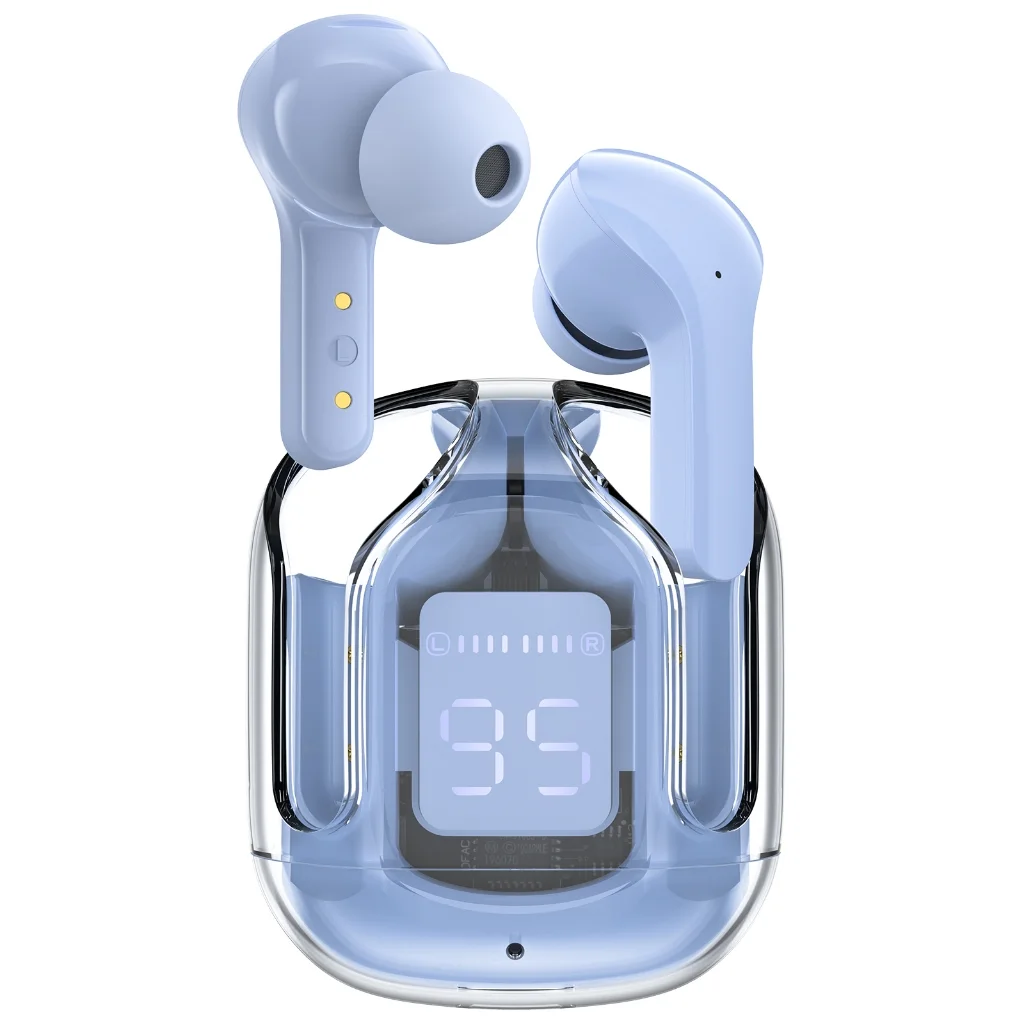 ACEFAST T6 หูฟังไร้สาย Crystal ใส LED Bluetooth เสียงแน่น ENC 4 ไมค์ แบต 20ชม. TWS กันน้ำ IPX4