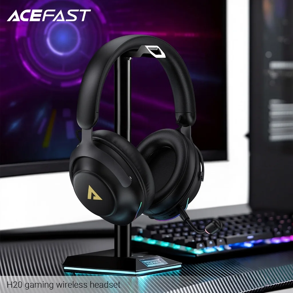 ACEFAST H20 หูฟังเกมมิ่งไร้สาย Bluetooth 6.0 + 2.4G ดีเลย์ต่ำ 0.02s แบตอึด 70 ชม. RGB