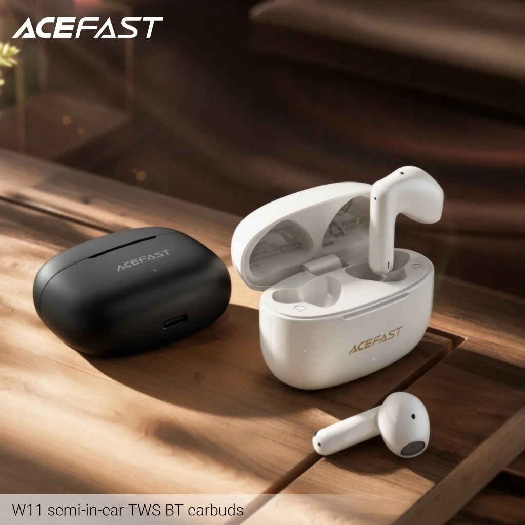 ACEFAST W11 หูฟังไร้สาย TWS Bluetooth 6.0 Semi-in-ear AI Call Noise Reduction Low Latency IPX4