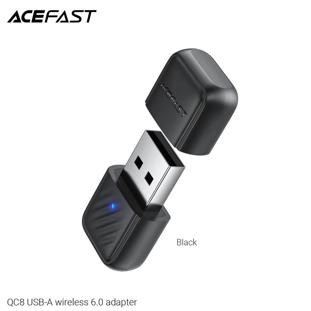 ACEFAST QC5 / QC6 / QC7 / QC8 Bluetooth 6.0 อะแดปเตอร์ไร้สาย USB / AUX สำหรับคอมพิวเตอร์ รถยนต์ ลำโพง หูฟัง