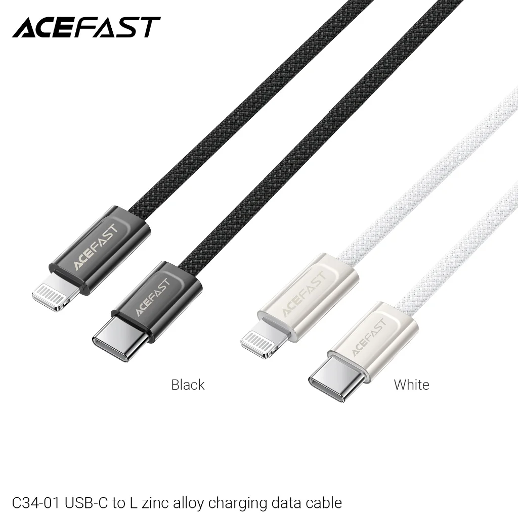 ACEFAST C34 สายชาร์จ USB-C to USB-C ชาร์จเร็ว 30W / 100W สายถักไนลอน 1.2M สำหรับมือถือ แท็บเล็ต Notebook