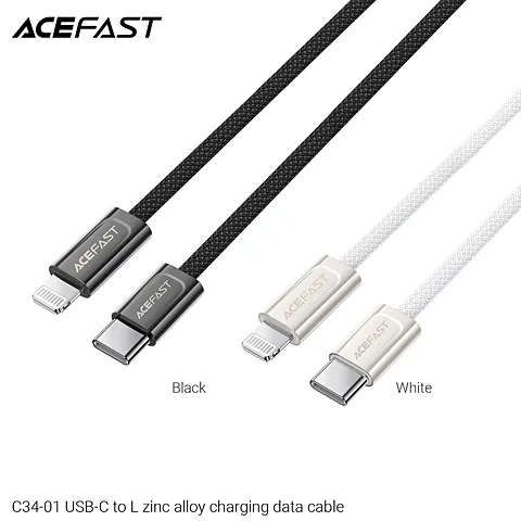 ACEFAST C34 สายชาร์จ USB-C to USB-C ชาร์จเร็ว 30W / 100W สายถักไนลอน 1.2M สำหรับมือถือ แท็บเล็ต Notebook