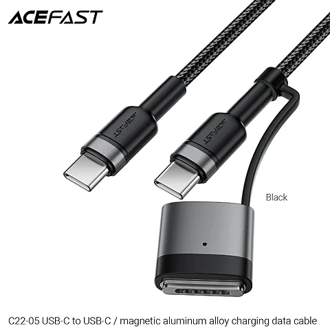 ACEFAST C22-05 สายชาร์จ Type C to Type C 240W ชาร์จเร็ว สายแม่เหล็ก USB-C to USB-C 1.2 เมตร