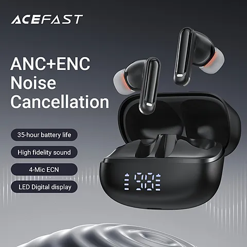 ACEFAST W1 หูฟังไร้สาย ANC Bluetooth 5.4 ตัดเสียงรบกวน 35dB 4 ไมค์ ENC เสียงแน่น แบต 35ชม. TWS