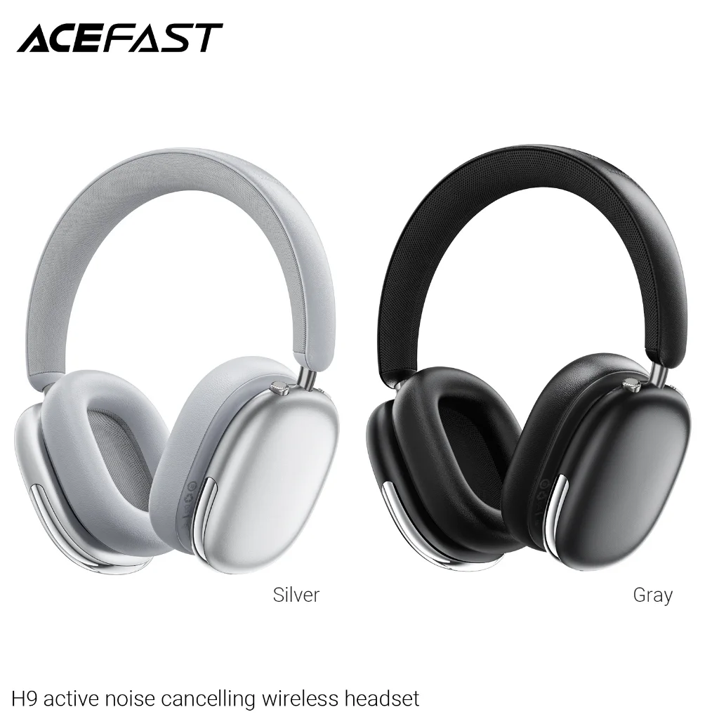 Acefast H9 หูฟังครอบหูไร้สาย ANC Bluetooth 5.4 เสียง HiFi 40mm ตัดเสียงรบกวน 30dB แบตอึด 55 ชม. ใส่สบาย